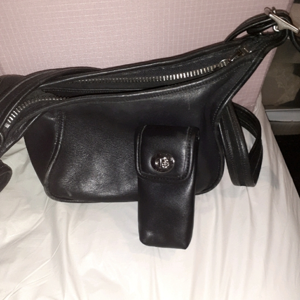 Coach Navy blue leather vintage crossbody purse